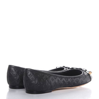 Louis Vuitton Calfskin Embossed Monogram Debbie Ballerina Flats 38.5 Black 4 of 11
