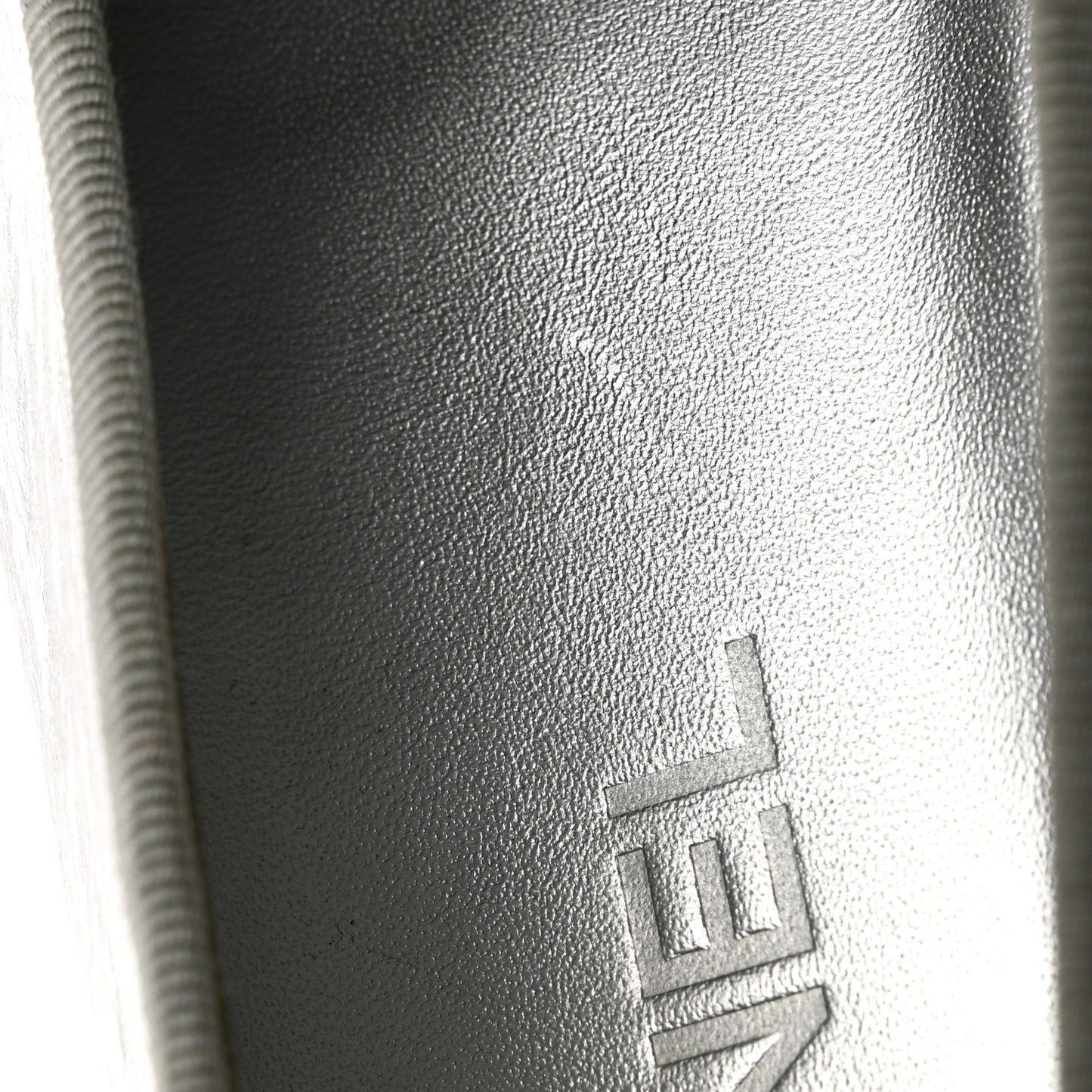 Metallic Aged Calfskin Cap Toe CC Ballerina Flats 40.5 Silver