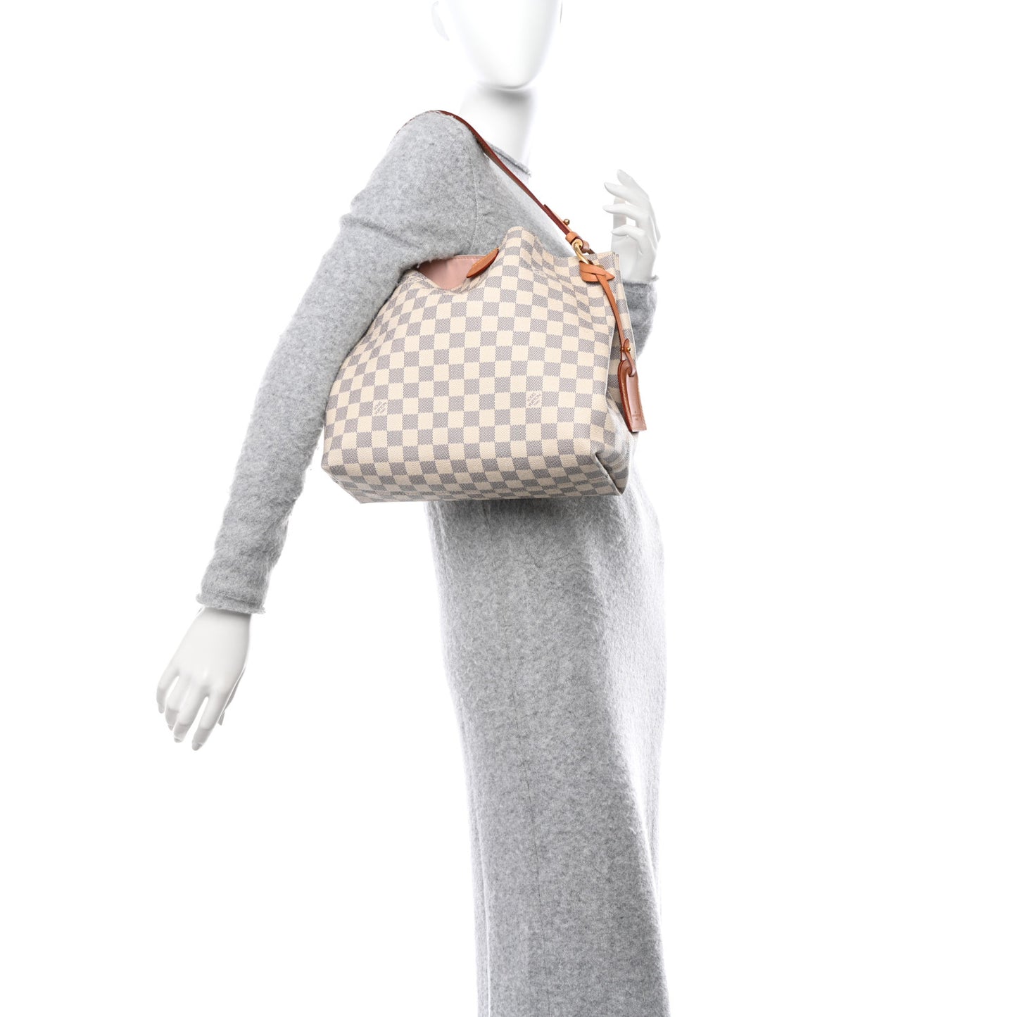 LOUIS VUITTON Damier Azur Graceful PM Rose Ballerine