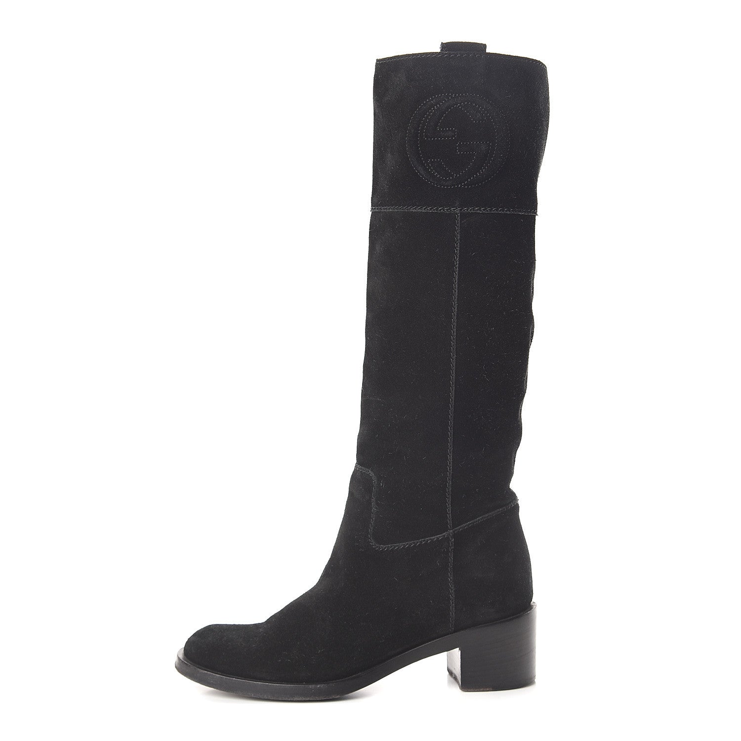 Gucci Suede Interlocking G Boots 37 Black 1 of 7