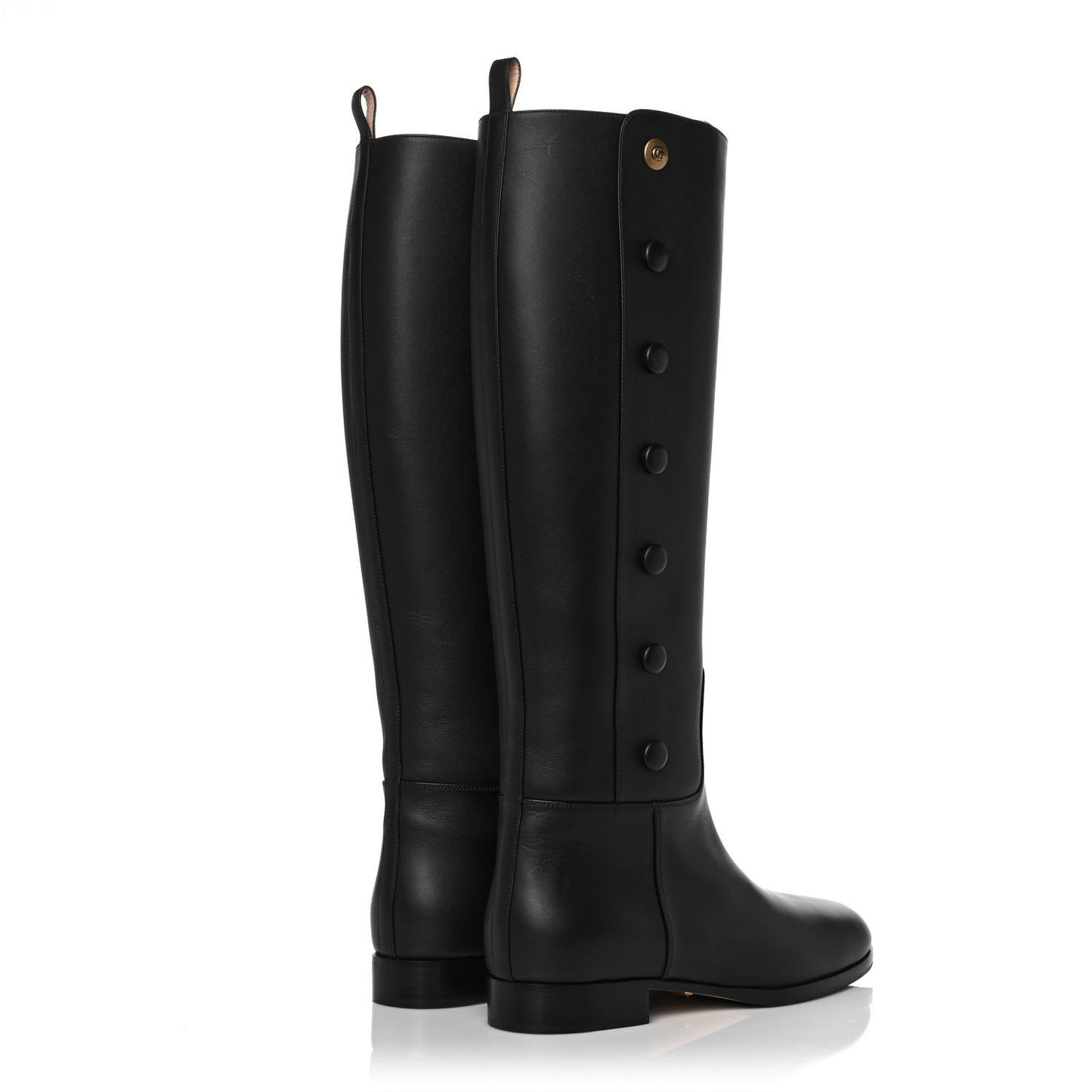 Calfskin Buttons Lifford Knee High Boots 39 Black