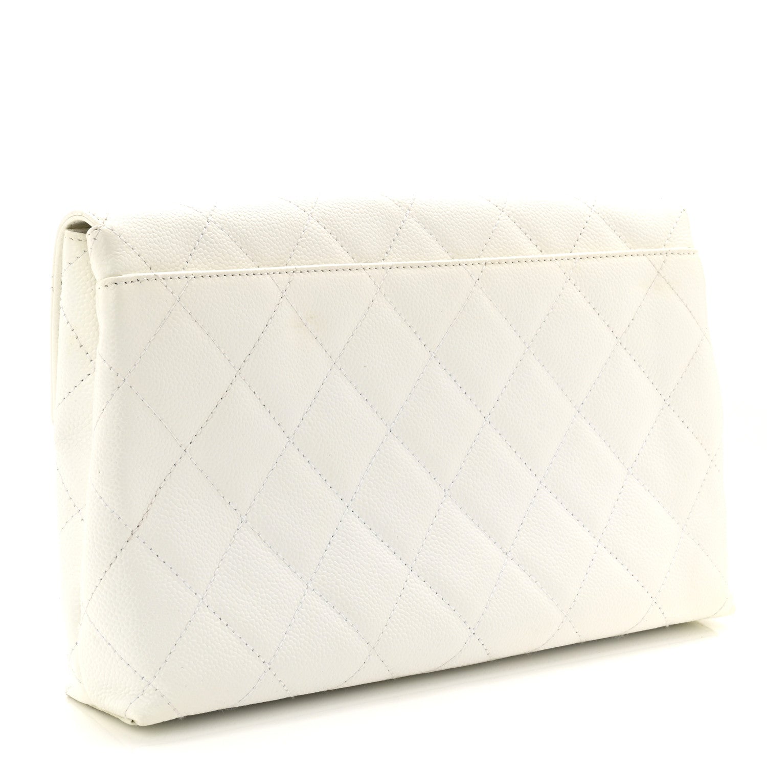 Chanel Caviar Quilted Tote With Clutch White 13 of 18