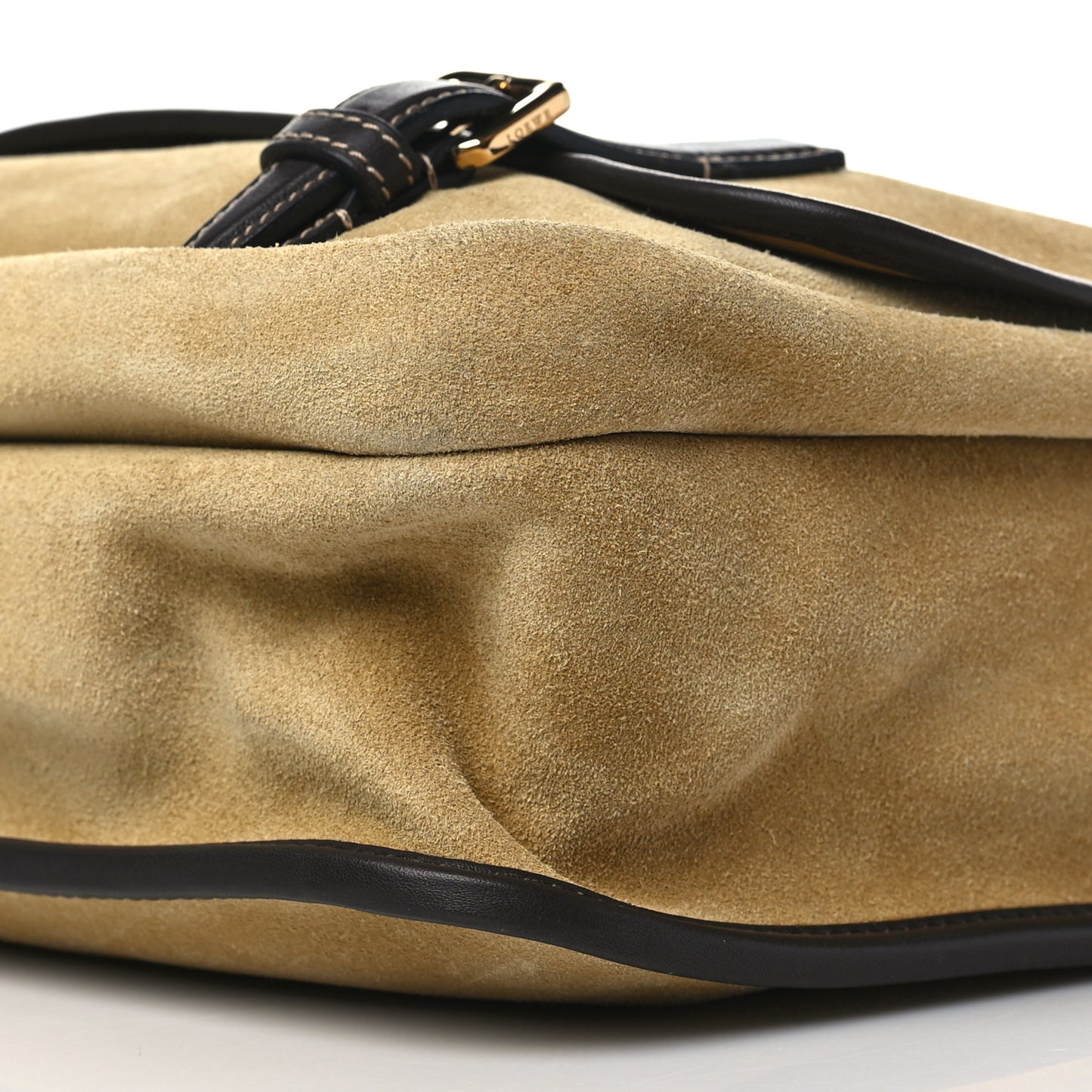 Suede Messenger Bag Gold