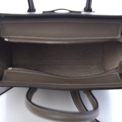 Celine Drummed Calfskin Nano Luggage Souris 7 of 11