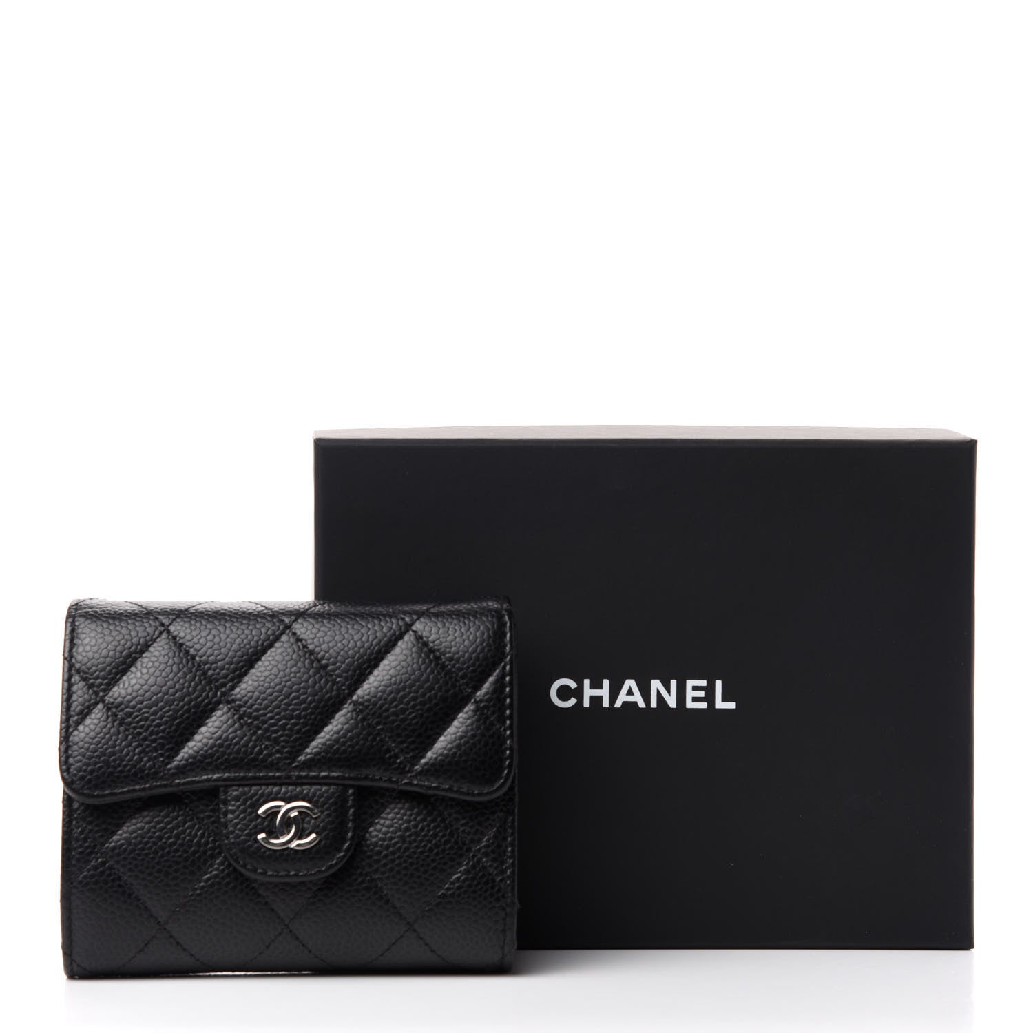 Chanel Caviar Quilted Compact Flap Wallet Black 8 of 8