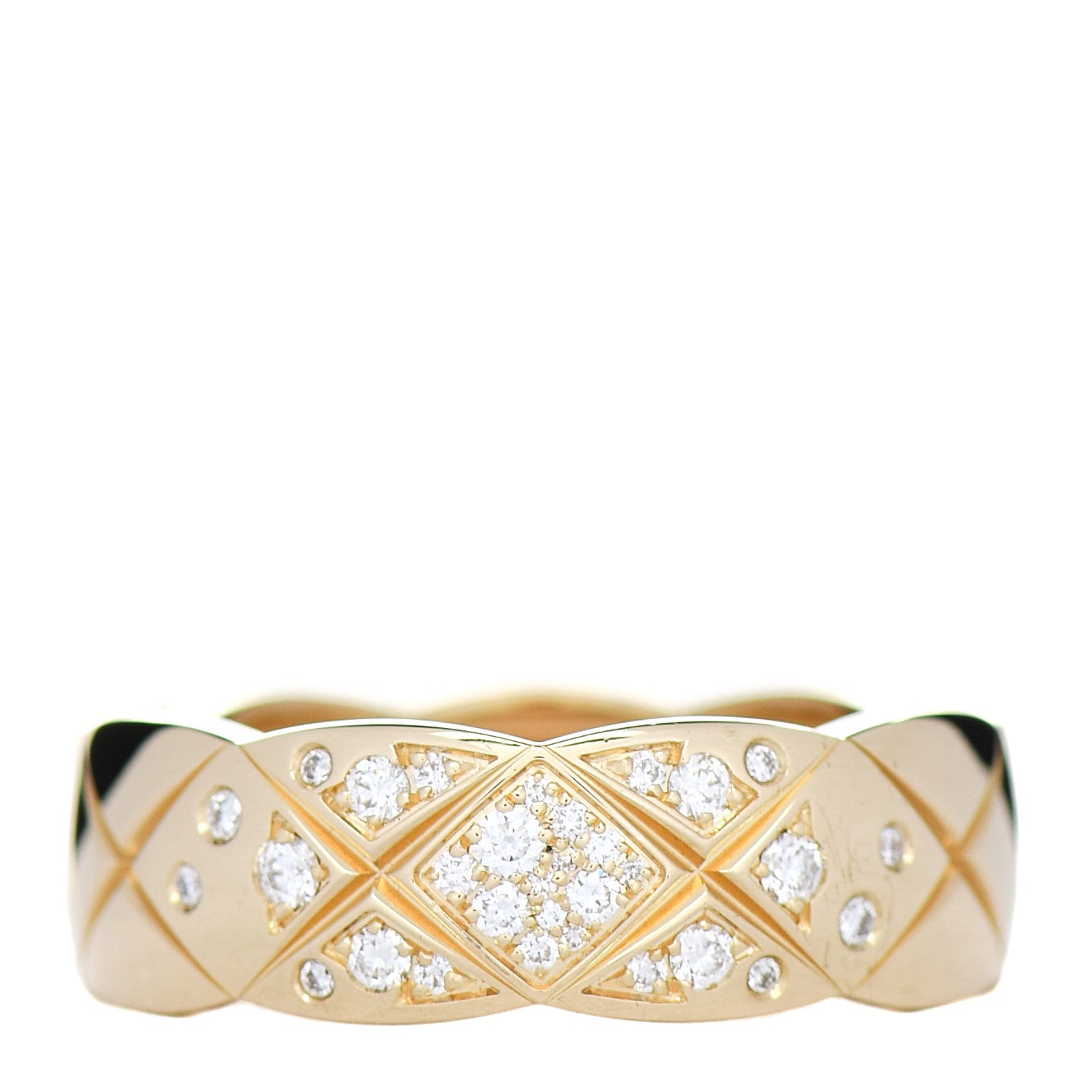 Chanel 18K Yellow Gold Diamond Small Coco Crush Ring 54 7 1 of 6