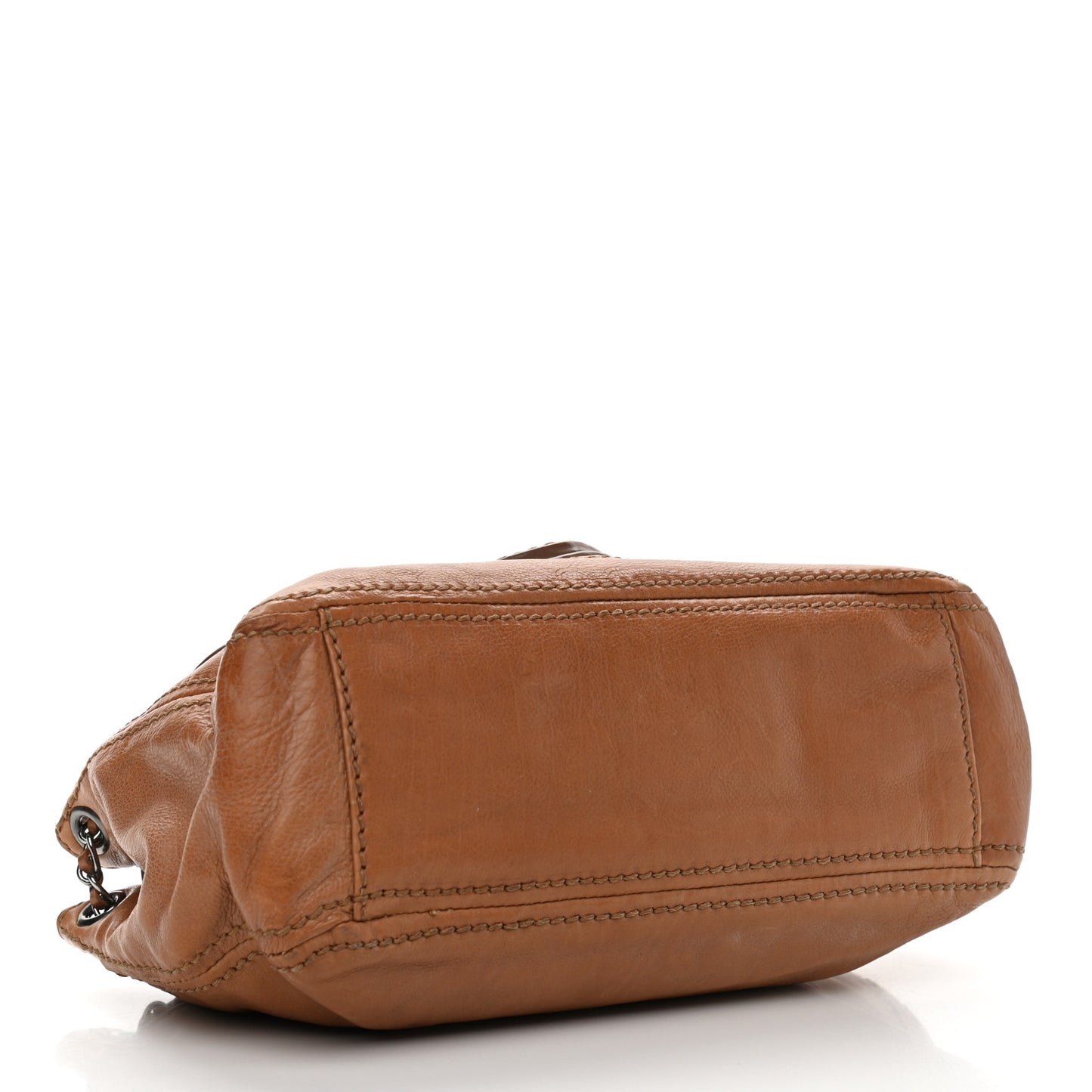 Vitello Phenix Flap Chain Bag Brown