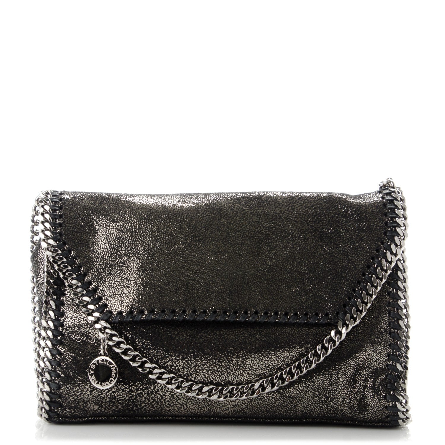 Stella McCartney Chamois Shiny Dotted Falabella Crossbody Ruthenium 1 of 7