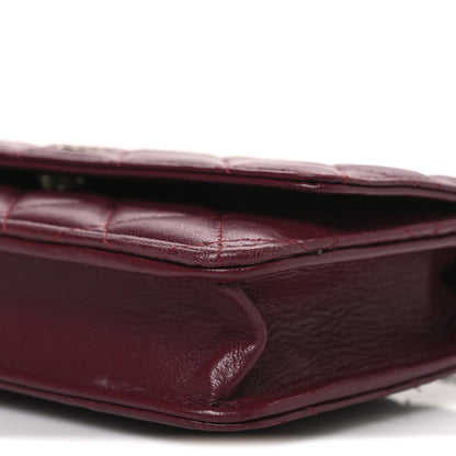 Chanel Lambskin Quilted Wallet On Chain WOC Dark Red 11 of 14