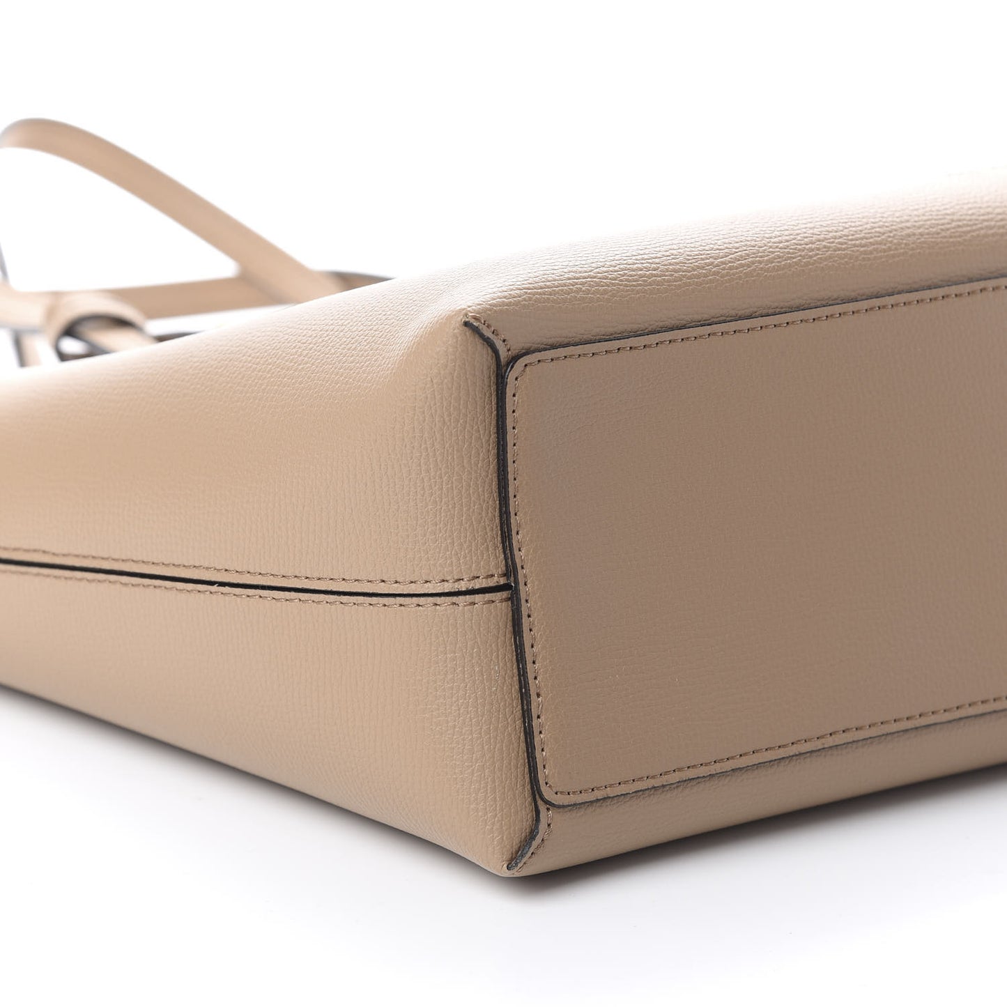 Grainy Calfskin Haymarket Check Medium Reversible Tote Camel