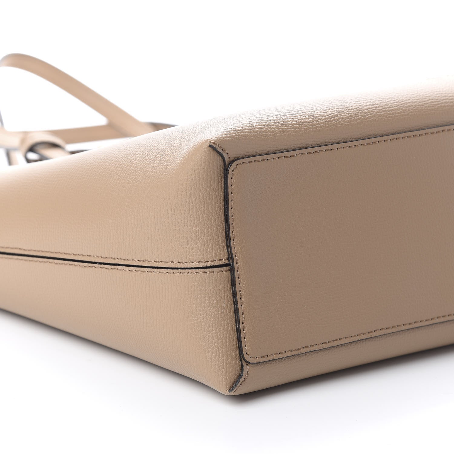 Burberry Grainy Calfskin Haymarket Check Medium Reversible Tote Camel 8 of 14