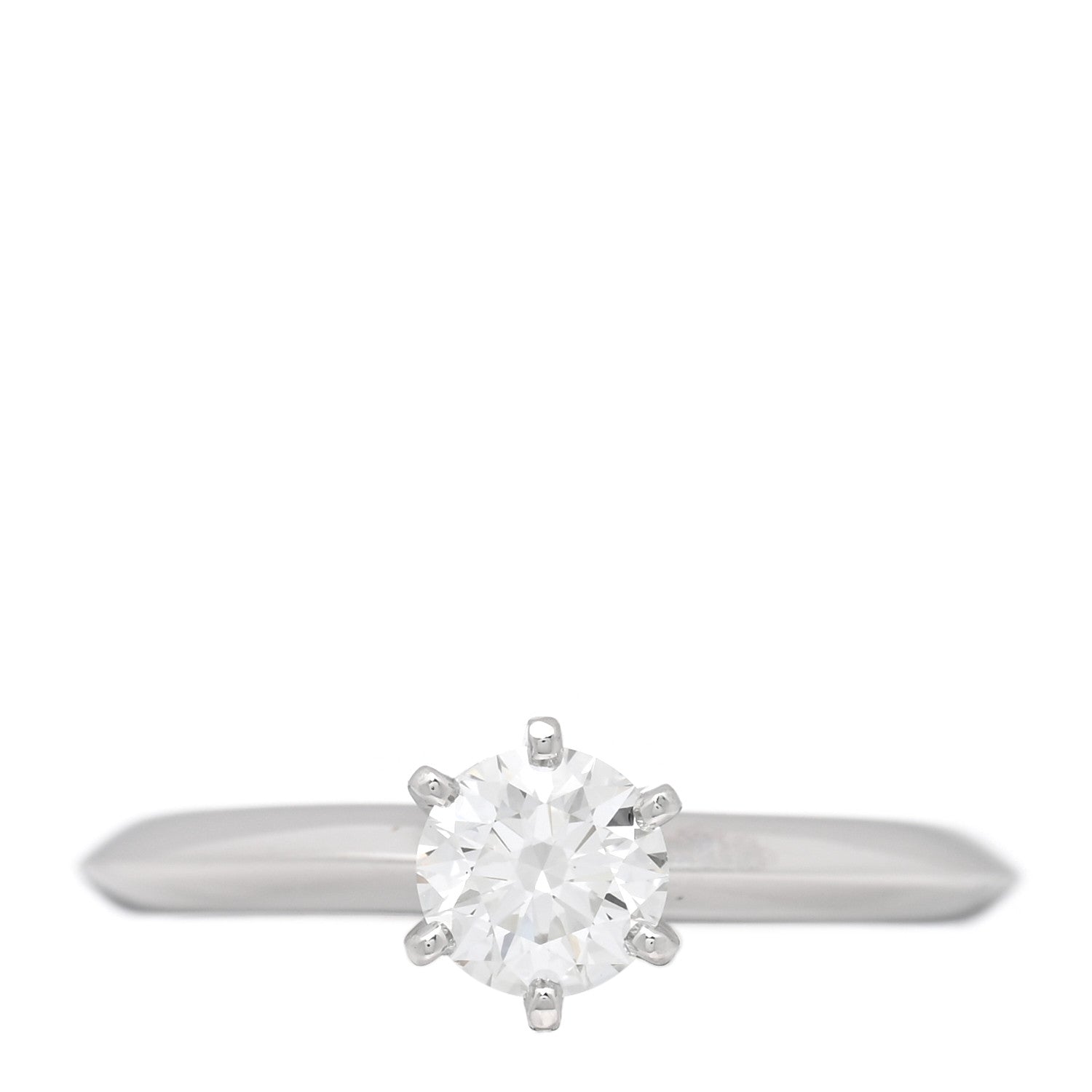 Tiffany Platinum Diamond .55ct Solitaire Engagement Ring 51 5.75 1 of 8