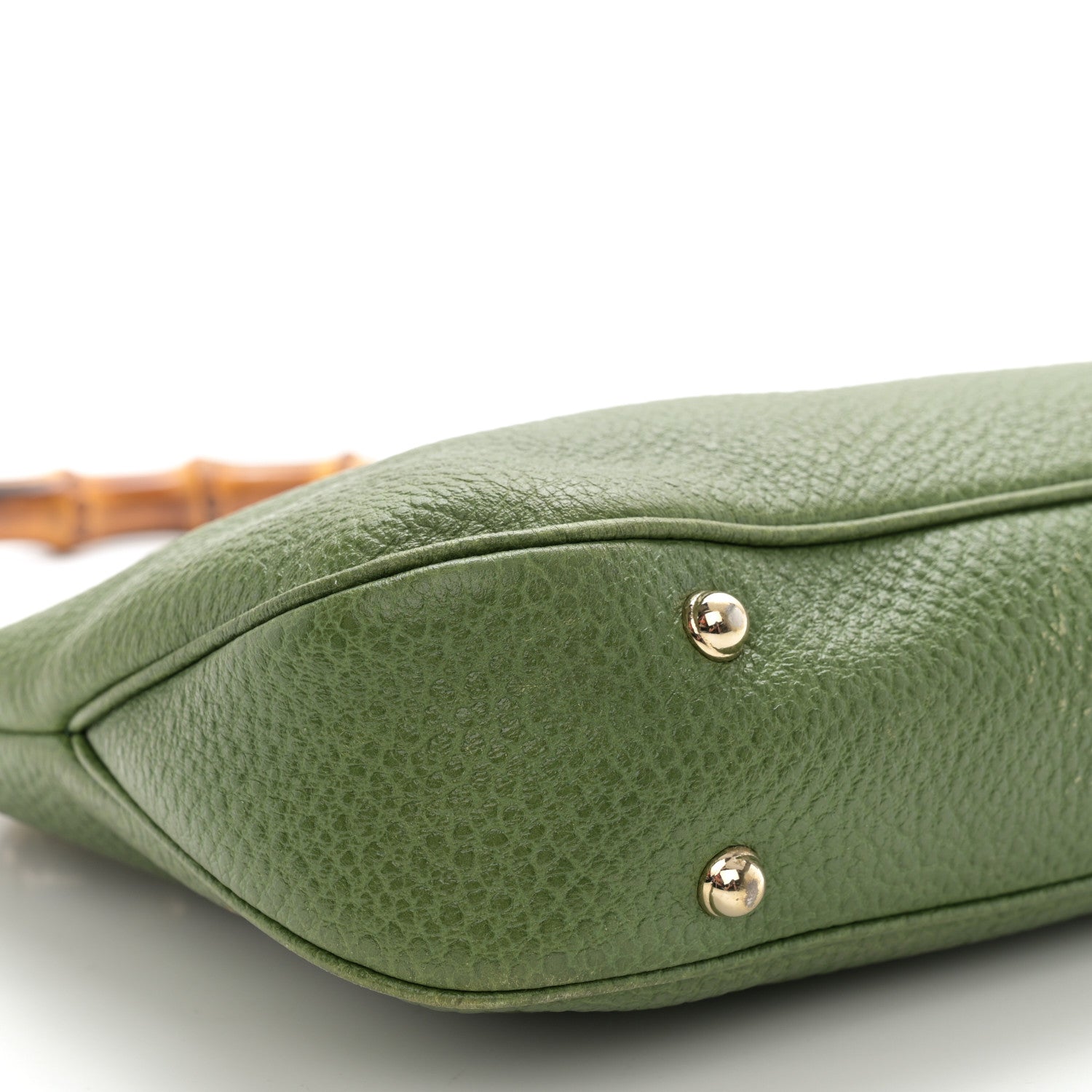 Gucci Calfskin Bamboo Anita Top Handle Bag Green 9 of 15