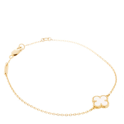 Van Cleef & Arpels 18K Yellow Gold Mother of Pearl Sweet Alhambra Bracelet 1 of 6