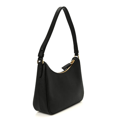 Prada Saffiano Lux Mini Re-Edition Shoulder Bag Black 3 of 10