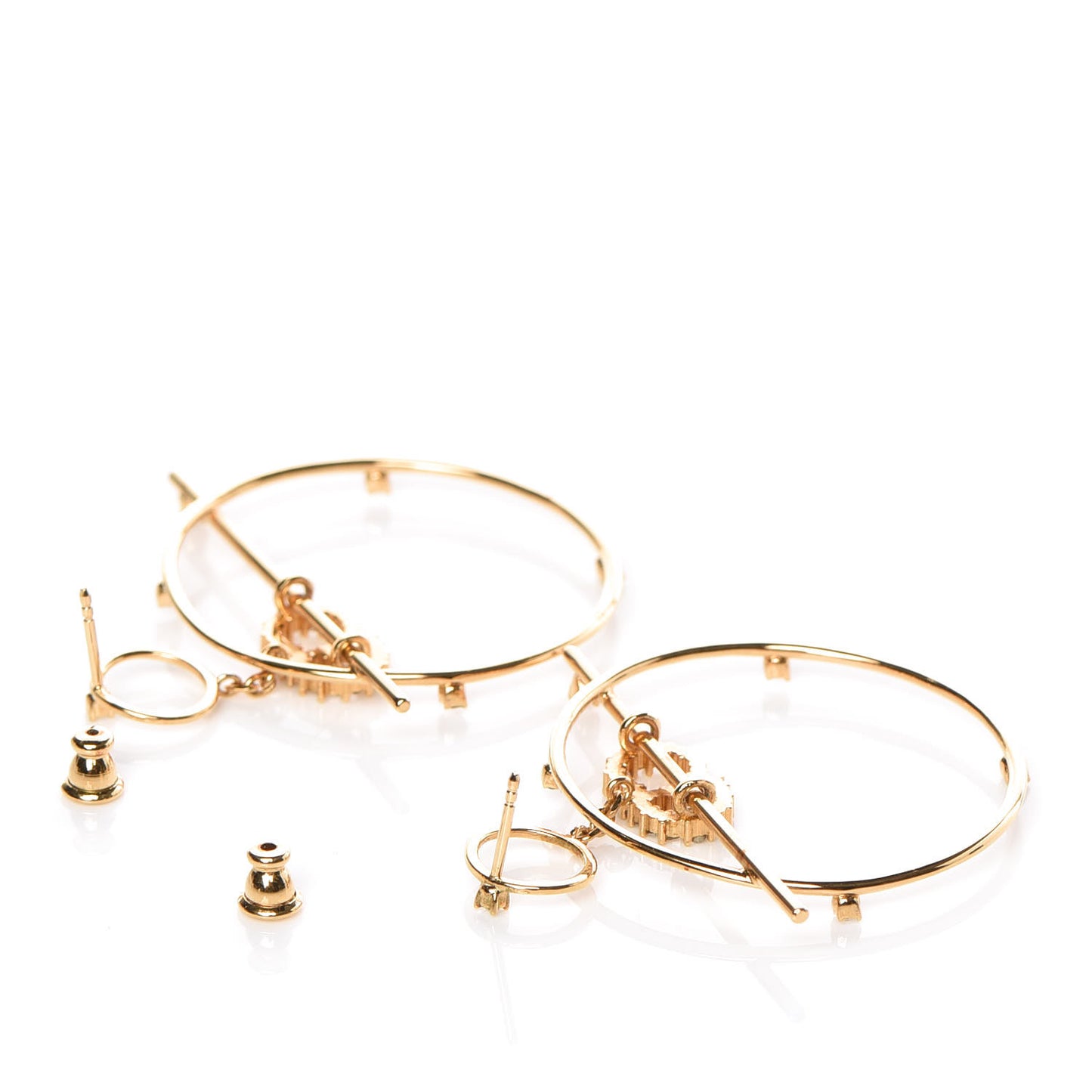Crystal Hoop Earrings Gold