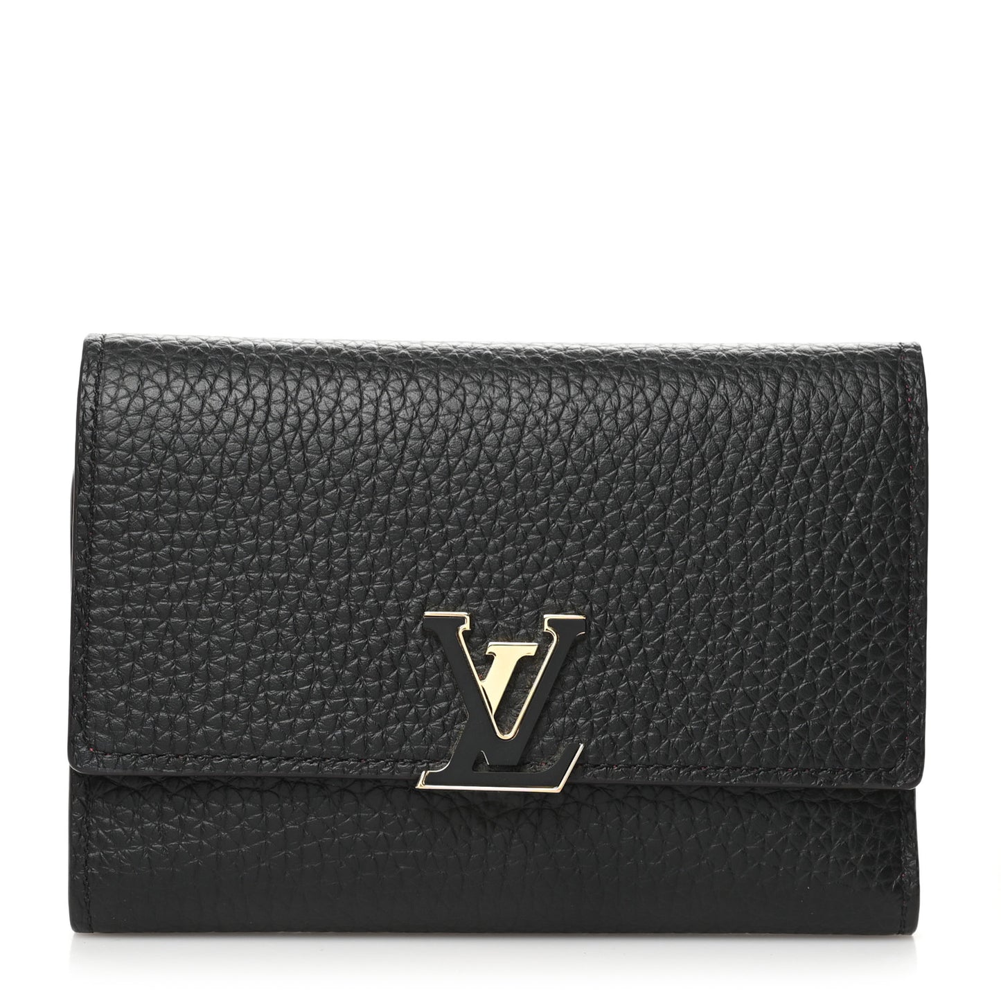 Taurillon Capucines Compact Wallet Black