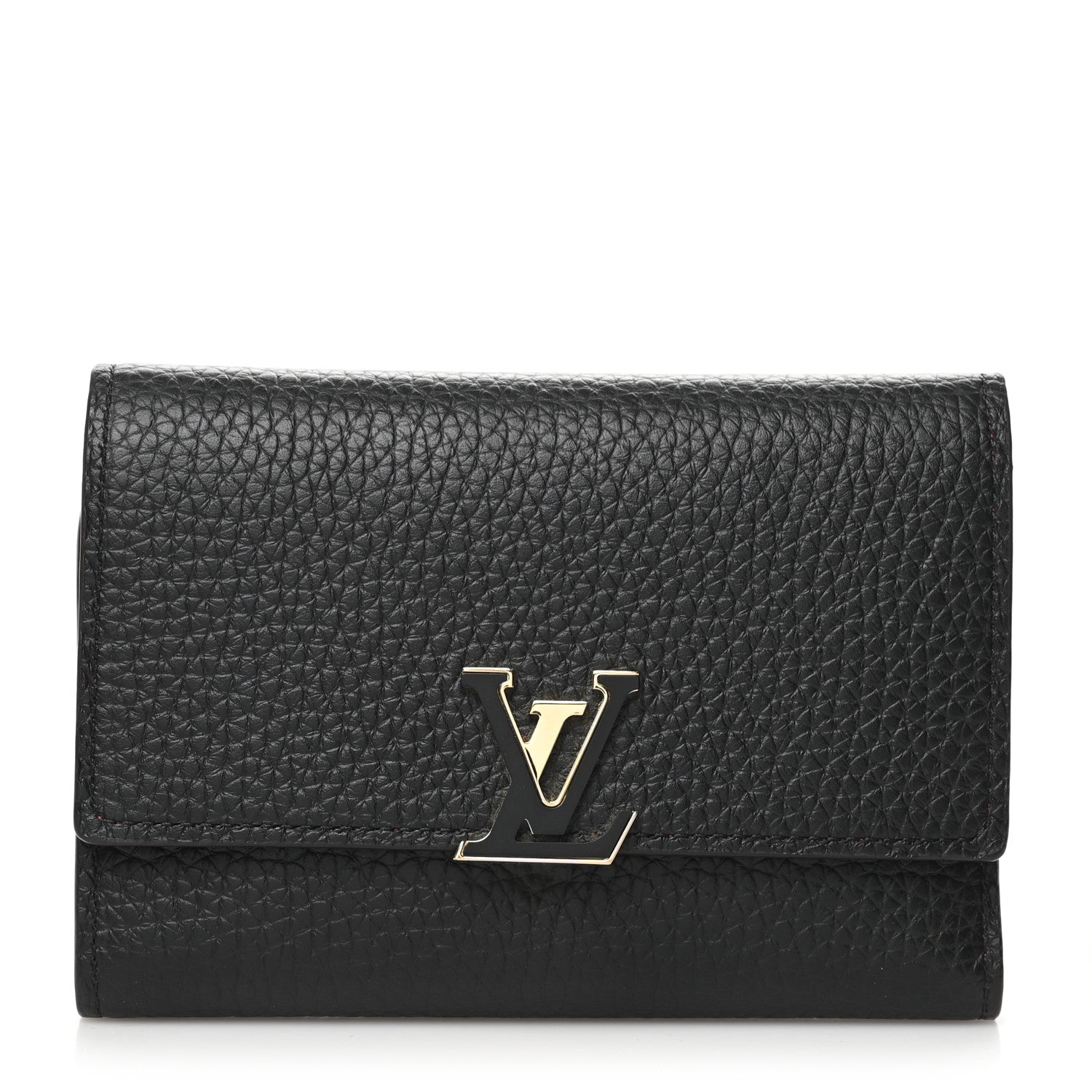 Louis Vuitton Taurillon Capucines Compact Wallet Black 1 of 11
