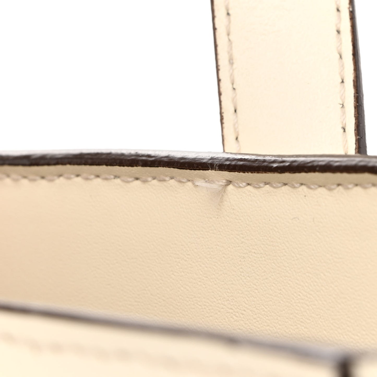 Calfskin Perforated Logo Bonnie Tote Ivory Black