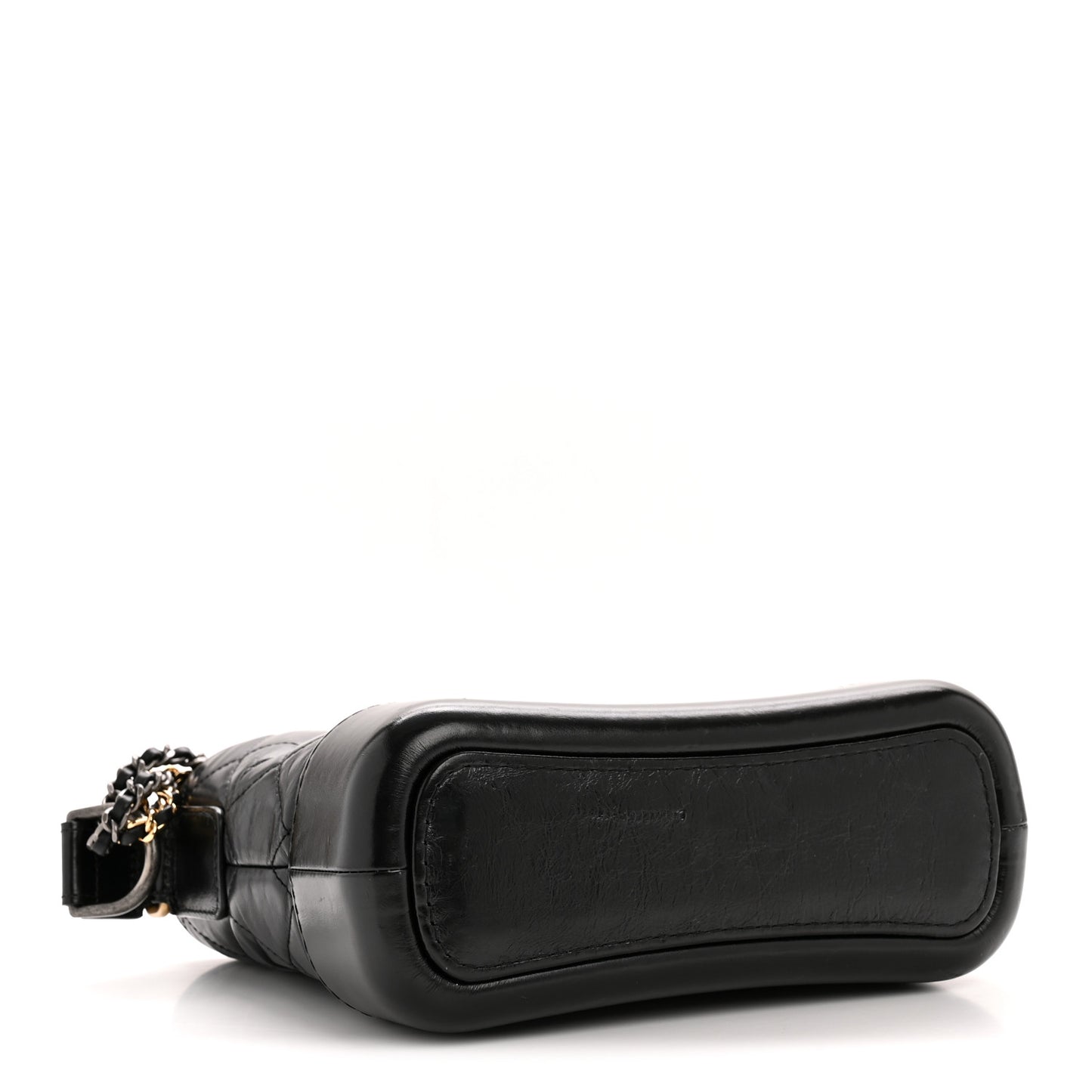 Aged Calfskin Quilted Small Gabrielle Hobo Black