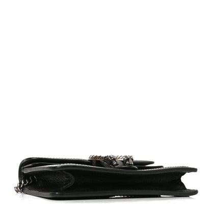 Gucci Jacquard Black Denim GG Monogram Super Mini Dionysus Shoulder Bag Black Ivory 4 of 9