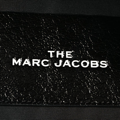 Marc Jacobs Shiny Calfskin Faux Shearling Large The Traveler Tote Bag Black 6 of 12