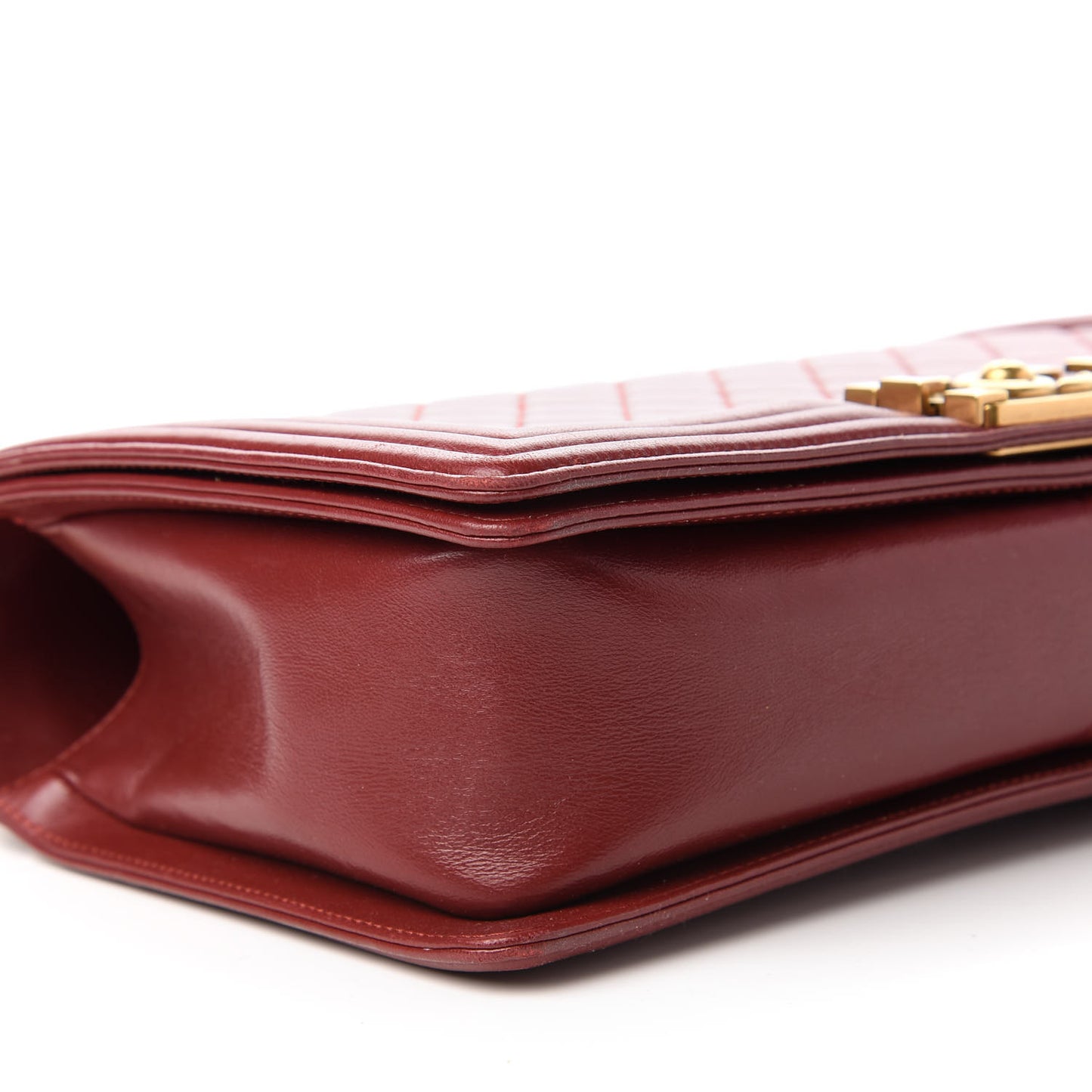 Lambskin Quilted New Medium Boy Flap Dark Red