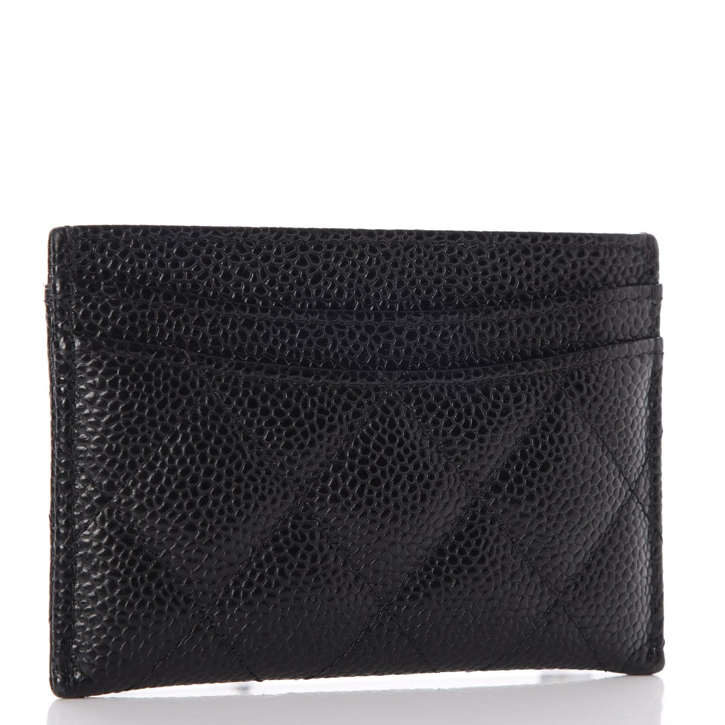 Caviar Quilted Card Holder Black