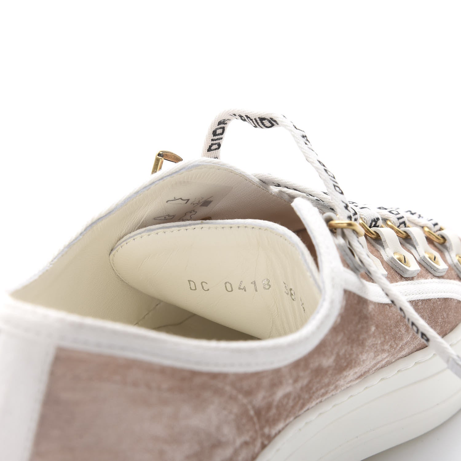Christian Dior Velvet Walk'N'Dior Low Top Sneakers 38.5 Nude 8 of 9