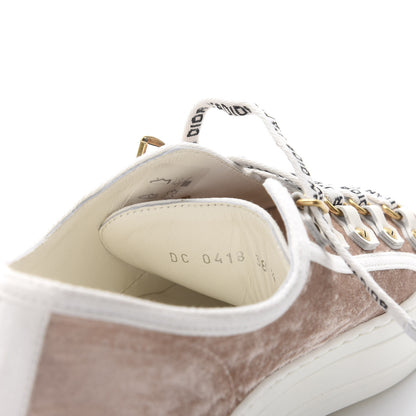 Christian Dior Velvet Walk'N'Dior Low Top Sneakers 38.5 Nude 8 of 9