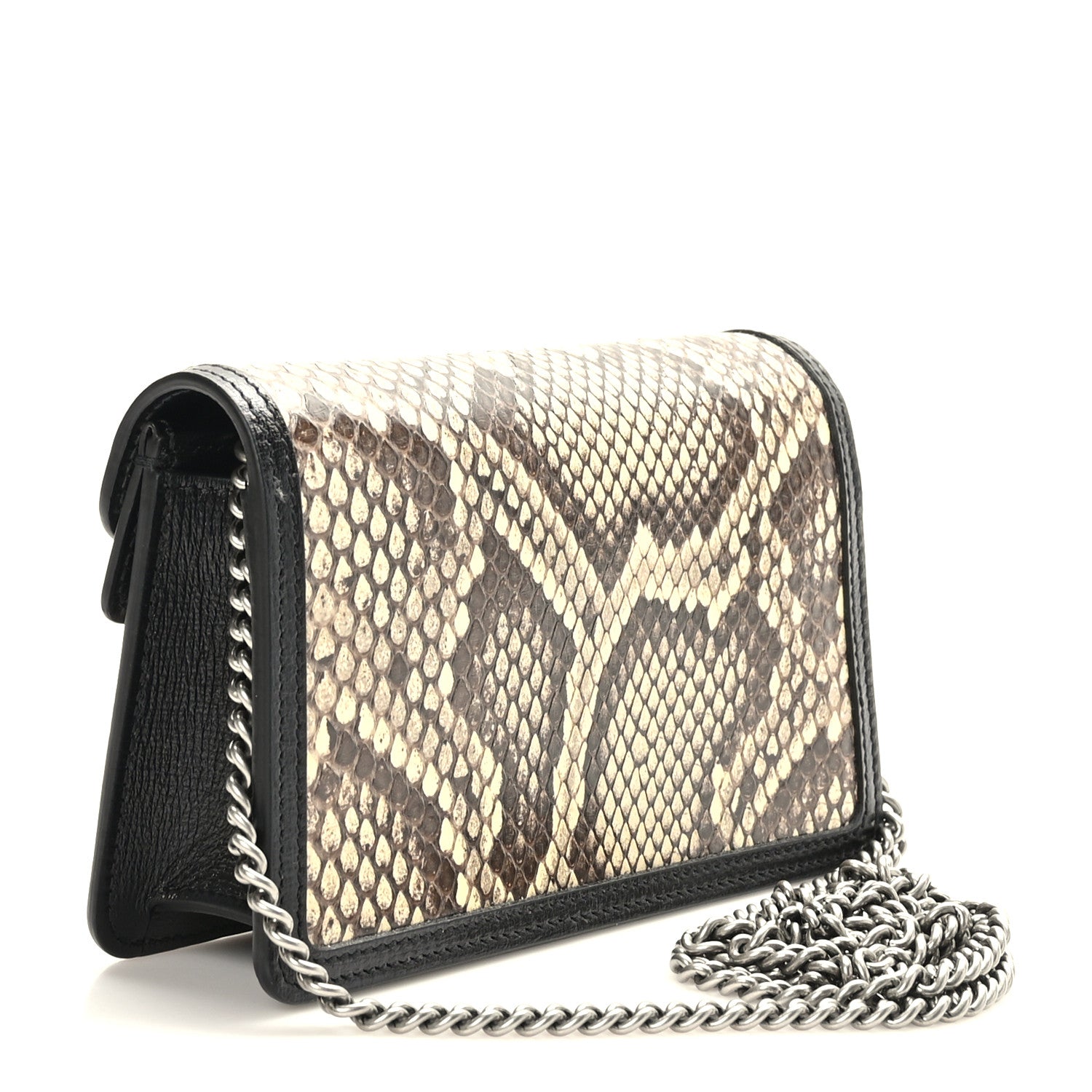 Gucci Snakeskin Azalea Calfskin Enamel Super Mini Dionysus Shoulder Bag New Rock Black Electric Blue 3 of 9