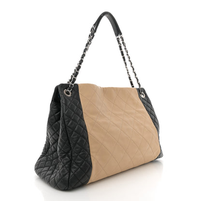 Chanel Lambskin Quilted Large CC Shopping Tote Black Rose Clair 3 of 15