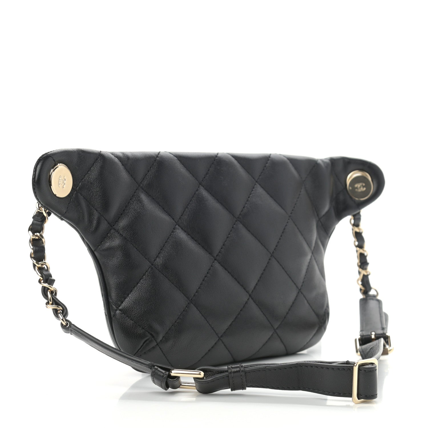 Chanel Lambskin Quilted Waist Belt Bag Black 2 of 10