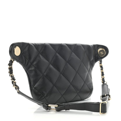 Chanel Lambskin Quilted Waist Belt Bag Black 2 of 10