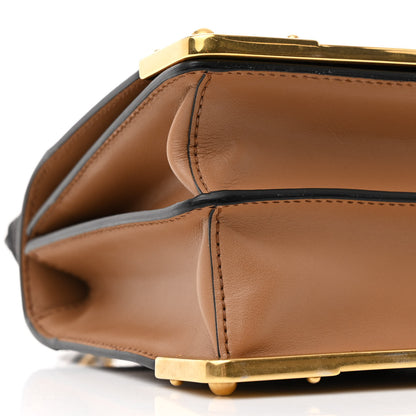 Prada City Calfskin Saffiano Cahier Bag Caramel Black 9 of 10