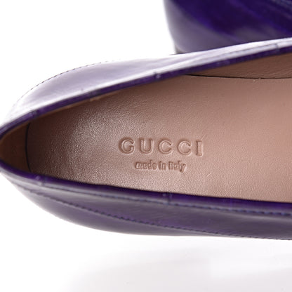 Gucci Eel Womens Jordaan Loafers 38 Purple 8 of 10