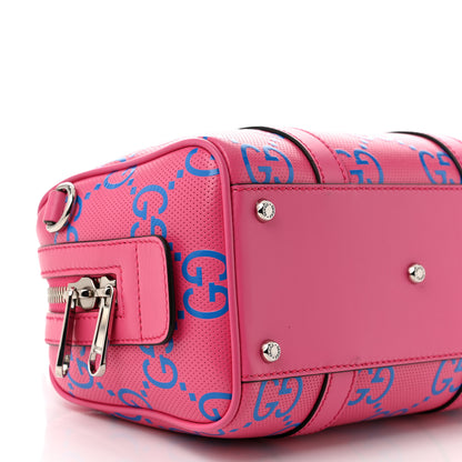 Gucci Calfskin GG Tennis Bi-Color Embossed Mini Duffle Bag Modern Fucsia Modern Blue 9 of 10