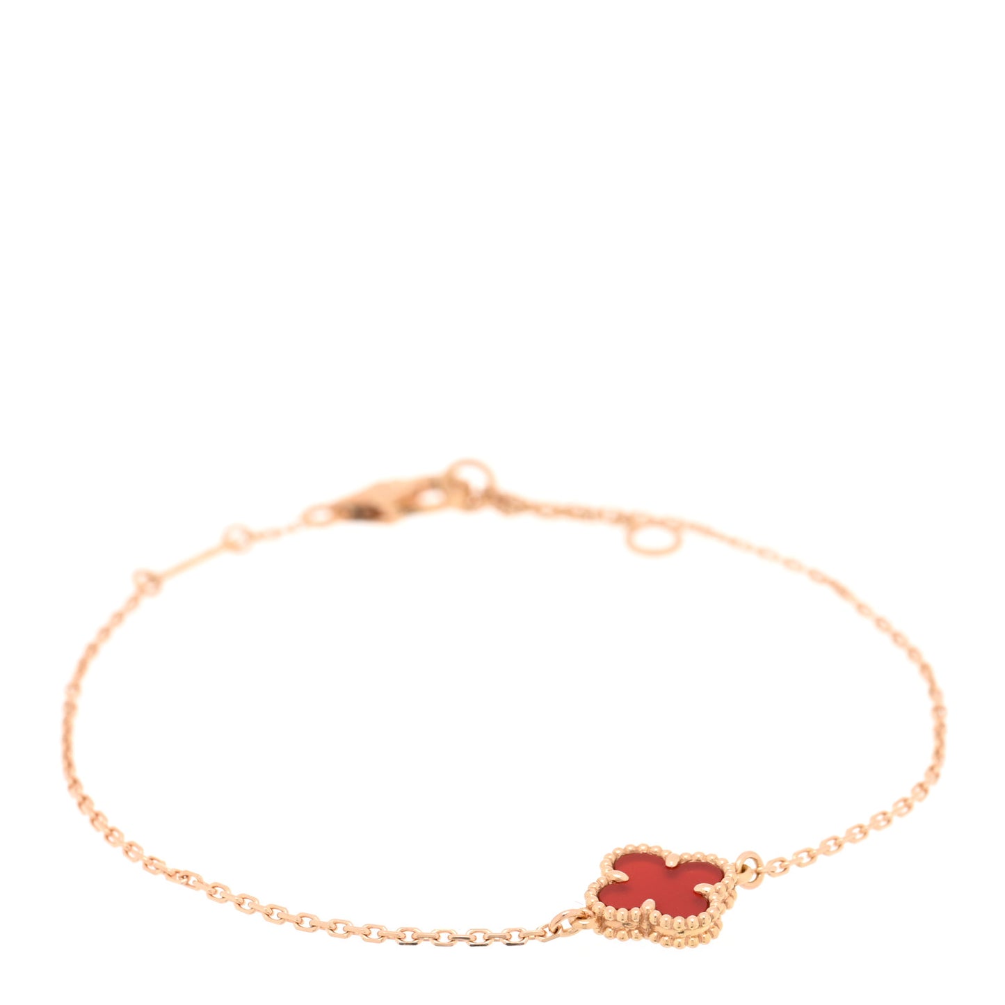 18K Rose Gold Carnelian Sweet Alhambra Bracelet
