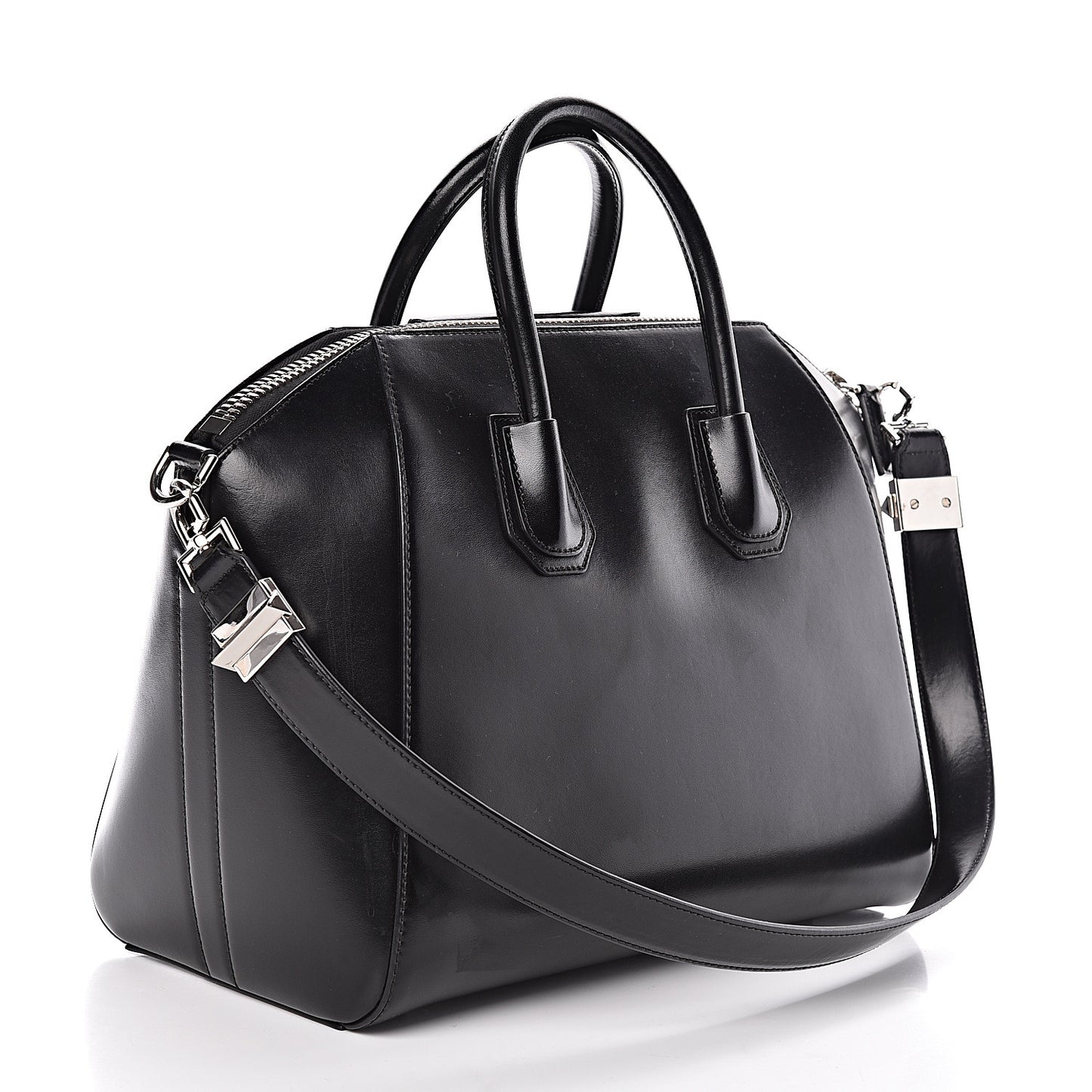 Shiny Lord Calfskin Medium Antigona Black