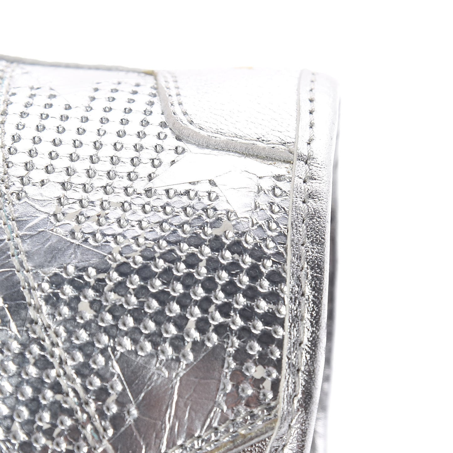 Metallic Calfskin Lambskin Mens Star Rivington High Top Sneakers 39 Argento
