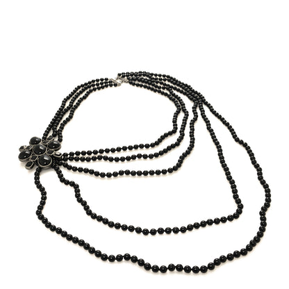 Chanel Gripoix Beaded Multi Strand Belt Ruthenium Black 1 of 4