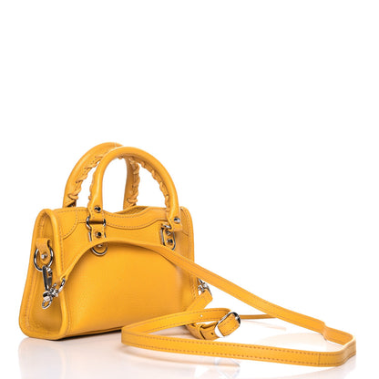 Balenciaga Chevre Silver Metallic Edge Hardware Nano City Jaune Epi 3 of 8