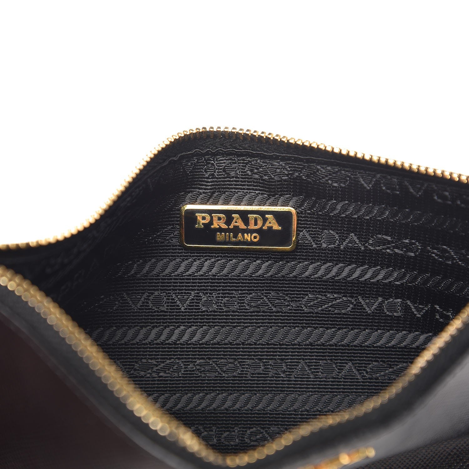 Prada Saffiano Zip Pouch Nero Black 6 of 8