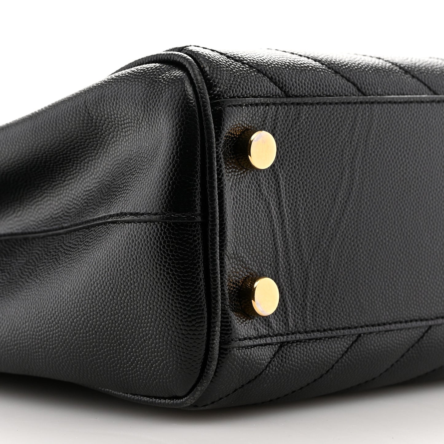 Grain De Poudre Matelasse Chevron Monogram Shopping Bag Black