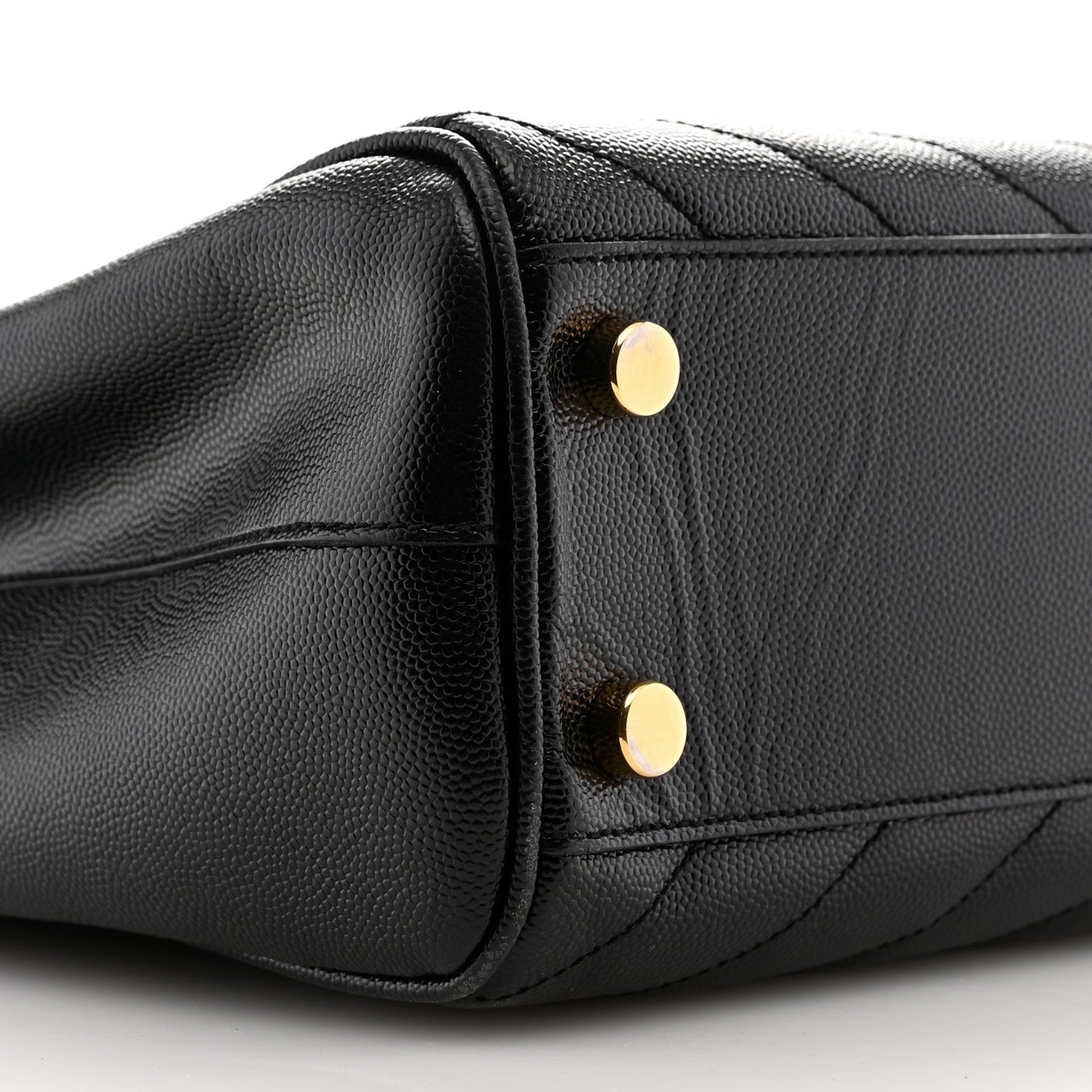 Saint Laurent Grain De Poudre Matelasse Chevron Monogram Shopping Bag Black 9 of 11