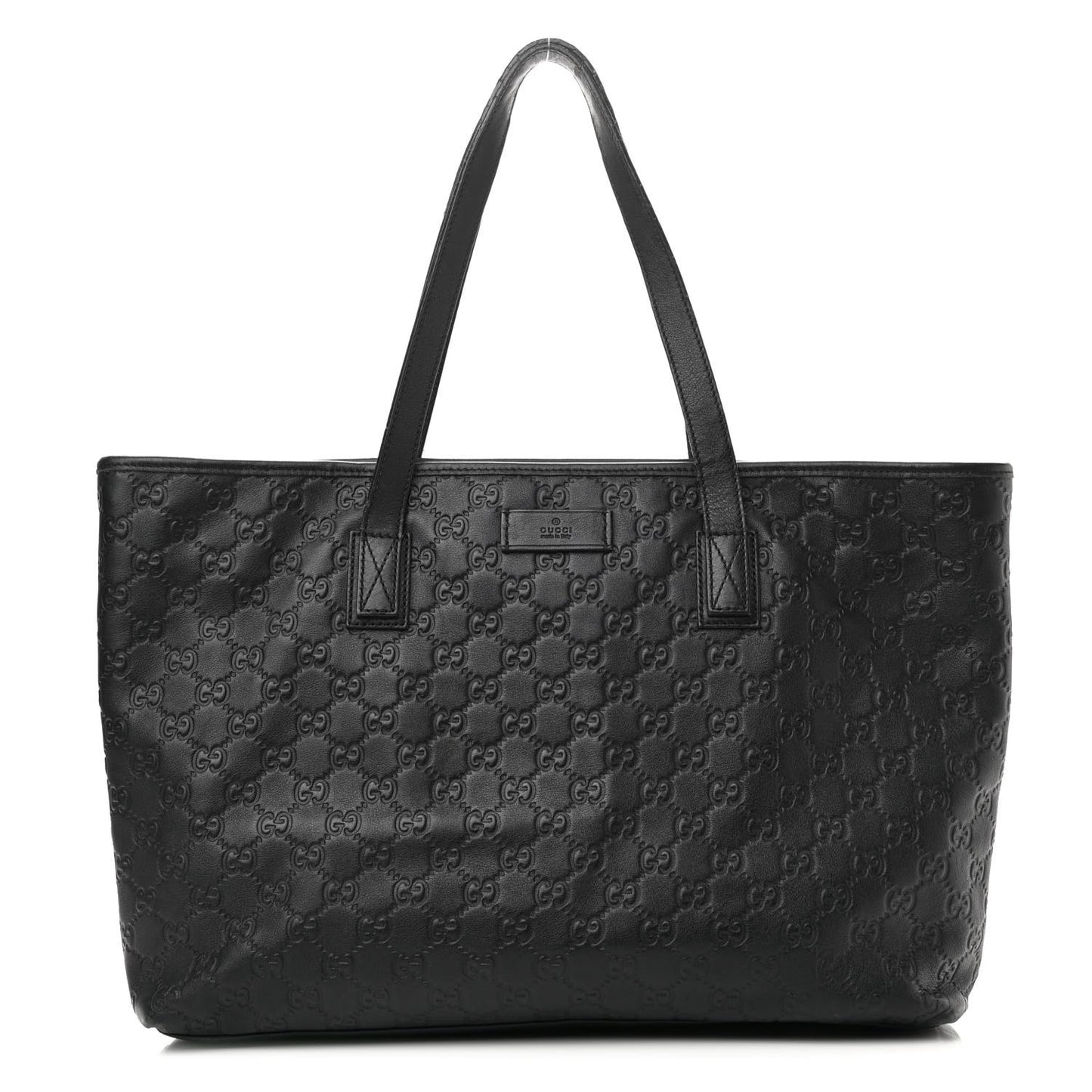 Guccissima Medium Zippered Shopping Tote Black