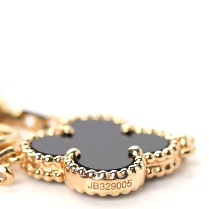 Van Cleef & Arpels 18K Yellow Gold Black Onyx 10 Motifs Vintage Alhambra Necklace 5 of 5