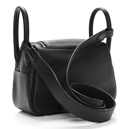 Hermes Taurillon Clemence Mini Lindy 20 Black 3 of 12