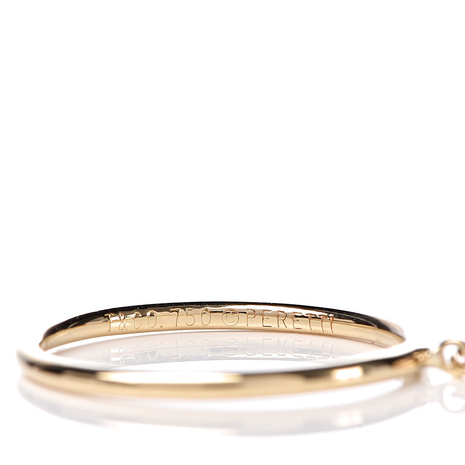 Tiffany 18K Yellow Gold Diamond Elsa Peretti Teardrop Charm Ring 48 4.5 5 of 5