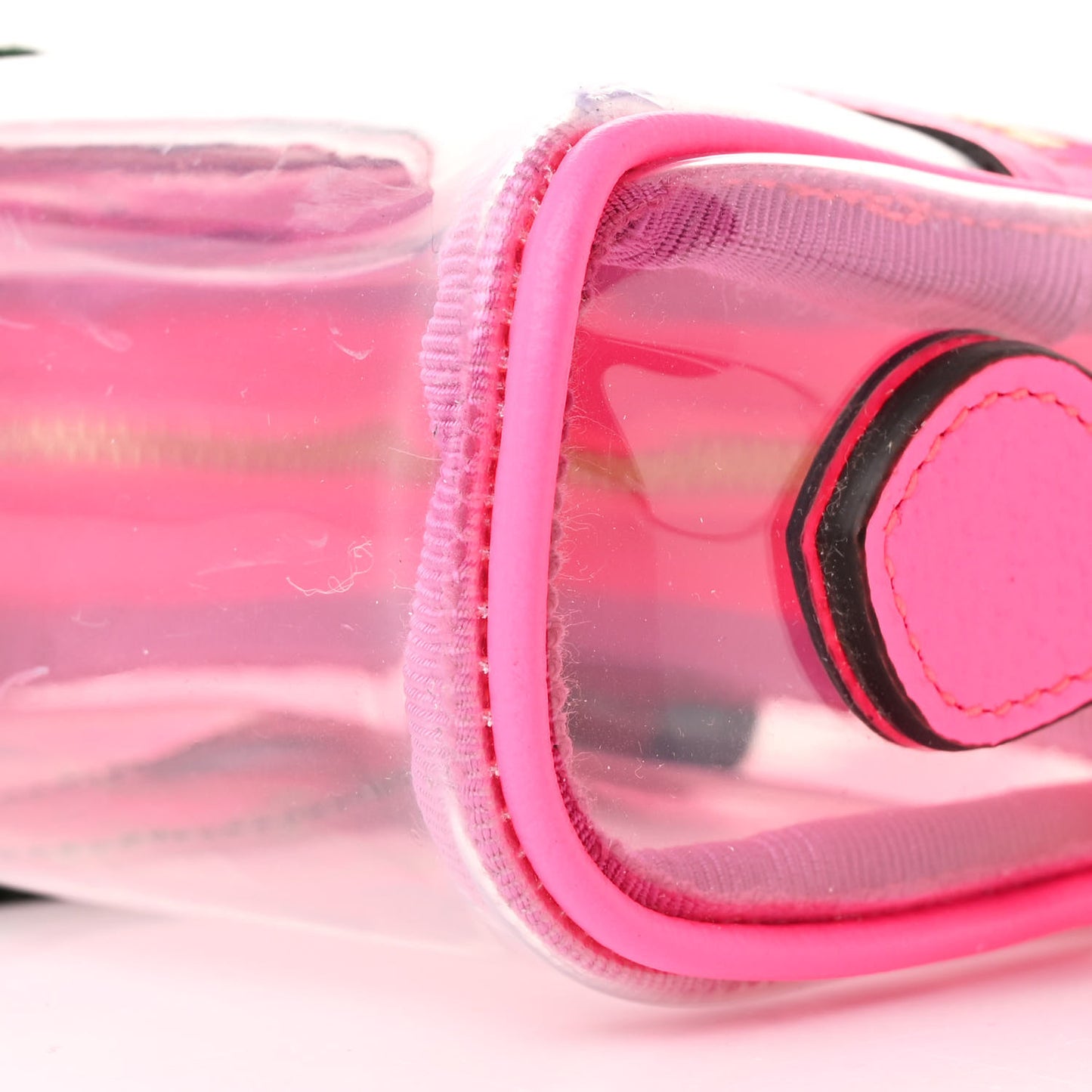 Vinyl Web Mini Ophidia Transparent Shoulder Bag Fluorescent Fuchsia
